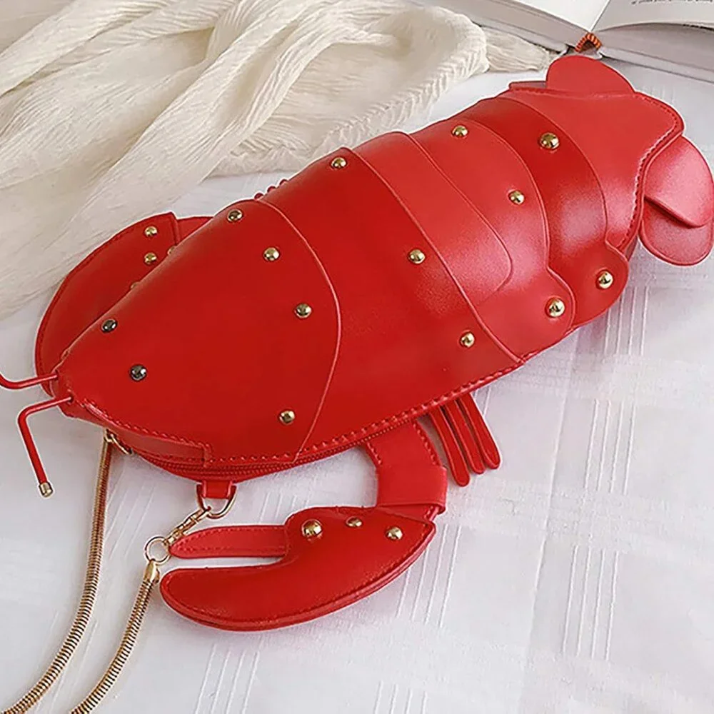 Crab Handbag Crayfish Shells Crossbody Bag Novelty Animal Shaped Purse Detachabl - Picture 5 of 5